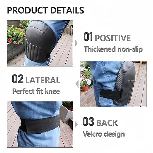 Gardening Knee Pads for Women and Men - Lightweight Waterproof Foam Knee Pads, and Easy Fit Knee Pads for Gardening with Adjustable Hook'n'Loop Straps - Perfect Womens Knee Pads for Work (Black 2 Pack)