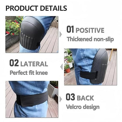 Gardening Knee Pads for Women and Men - Lightweight Waterproof Foam Knee Pads, and Easy Fit for Gardening with Adjustable Hook'n'Loop Straps - Perfect Womens for Work (black)