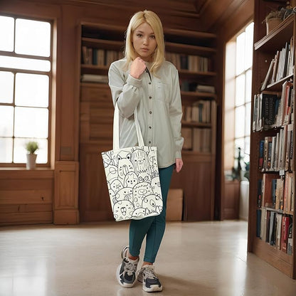 itgowisa Canvas Tote Bag for Women, Tote Bag with Zipper Inner Pocket, Zippered Canvas Bag for Shopping Work Grocery Everyday