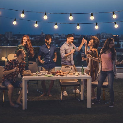 ZJOJO Solar Outdoor String Lights Waterproof, 50FT G40 Globe Patio Lights String Lights Solar Powered with 25 Edison Bulbs 2700K Shatterproof Hanging Lights for Porch Backyard Pergola Bistro