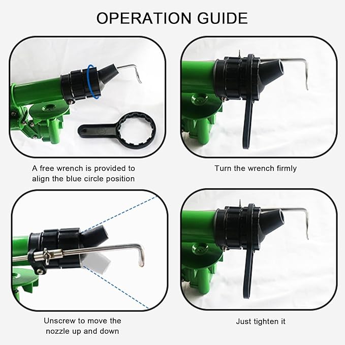 2" Farm Irrigation Sprinkler, Impulse Impact Sprinkler with Replacement Nozzle & 1.2M Rack 360° Large-Area Watering Spray