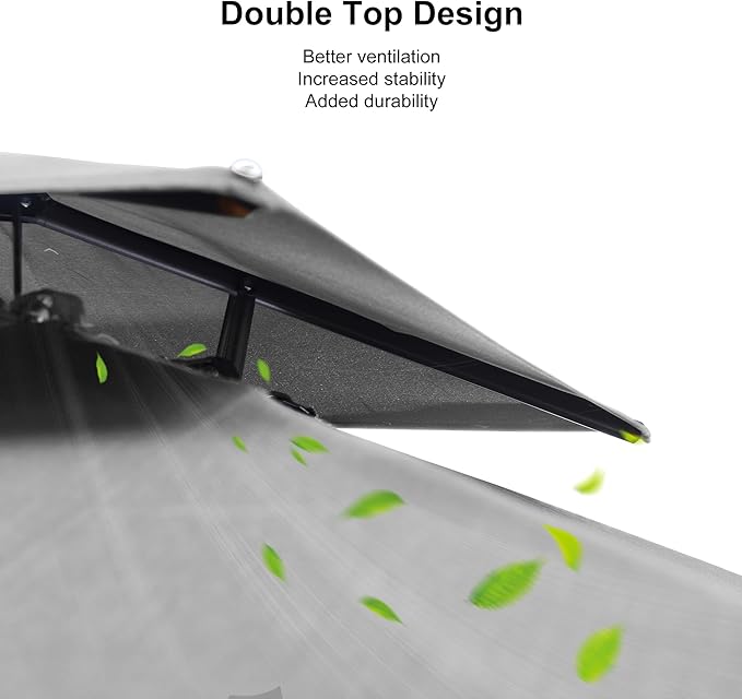 PURPLE LEAF Cantilever Patio Umbrella Outdoor Aluminum Offset Square Umbrella Windproof Heavy Duty Hanging Outside Umbrella for Deck Pool Garden