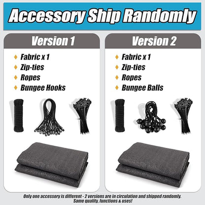 Amagenix 90% Sun Shade Cloth with Grommets, 8' x 12' Pergola Replacement Shade Cover Canopy Privacy Screen for Outdoor Patio Garden, Dark Gray (We Customized)