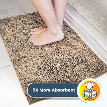 Muddy Mat® | Super Water Absorbent Door Mat Indoor, Microfiber Quick Dry Chenille Entryway Rug, Slip Resistant Front Door Mat, Indoor Mats for Entryway, Machine Washable Pet Rug, Sand 30" x 60"
