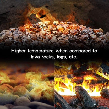 Stanbroil 10-Pound Fire Glass Beads - 1/2 inch Luster Fire Glass Drops for Fireplace Fire Pit | Gas Log Sets | Landscaping | Fish Tank, Caramel Luster