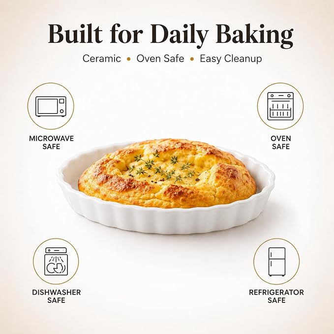 Creme Brulee Ramekins, 6 Pcs Oval Ceramic Baking Dishes 4 OZ, 5.2 Inch Oven Safe Baking Dishes for Souffle, Dessert, Baked Gratins, Prep Bowls for Ingredients, Dipping Sauces - Dishwasher Safe & Stackable