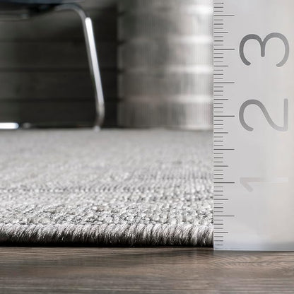 Nuloom Ranya Light Grey/Ivory, 2' x 8', Tribal Geometric, Soft and Cozy, High Traffic, Stain Resistant, Easy Clean, Durable Runner for Indoor/Outdoor Patio, Deck, Porch, Garden, Courtyard