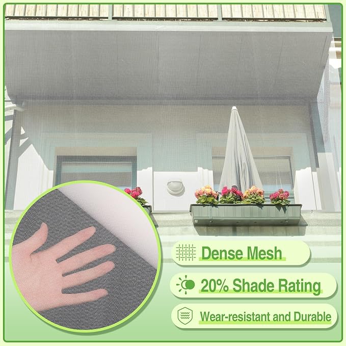 ANPHSIN Stronger Garden Mesh Netting - 10 x 12 ft PP Nanocomposite Bird Net Barrier, Mosquito Netting Screen for Outdoor Plants Vegetables Patios Balconies Terraces, Shading Rate 20% (White)