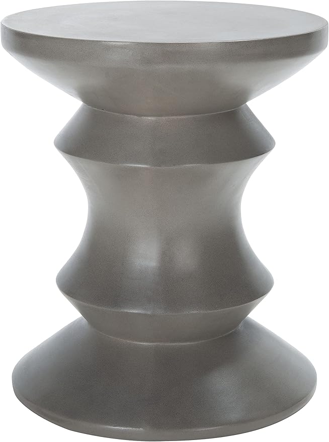 SAFAVIEH Outdoor Collection Katara Modern Dark Grey Concrete Accent Table (Fully Assembled) VNN1034A