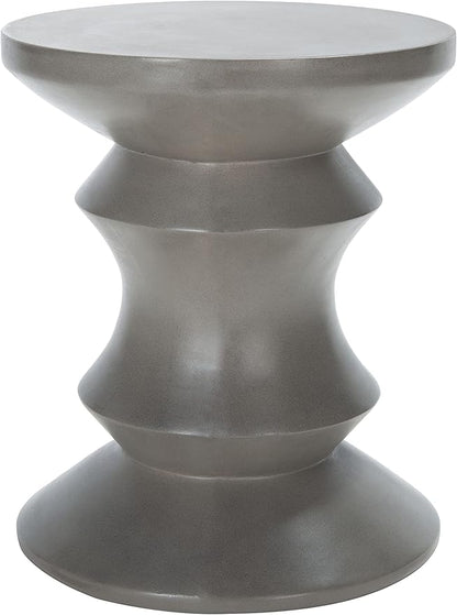 SAFAVIEH Outdoor Collection Katara Modern Dark Grey Concrete Accent Table (Fully Assembled) VNN1034A