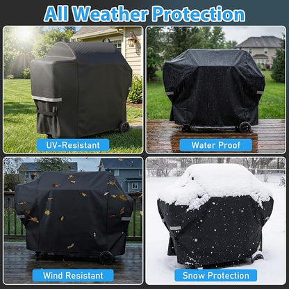Utheer 600D Waterproof Grill Cover for Pit Boss 1600 Series, Fits Navigator 1600M PB1600M PB1600CST PB1600CS2 PB1600 Elite, Replaces 40455, No Need to Fold Side Shelf, 64.2 x 27.6 x 43.3 in