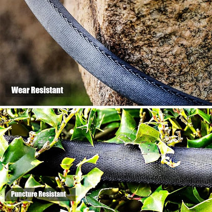 Non-Expandable Garden Hose 25feet, with 10 Function Hose Nozzle, Tough & Flexible, Lightweight, Crush Resistant Fittings, Kink & Tangle Free, Rust Proof