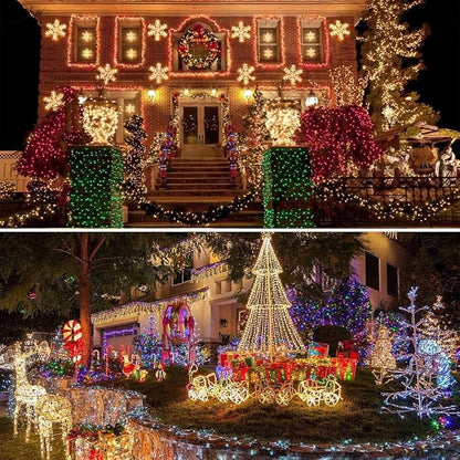 AmyHomie Multicolor Christmas Lights Outdoor, 300LED Lights with 8 Lighting Modes, End to End Connectable Fairy String Lights for Indoor Outdoor Christmas Decoration