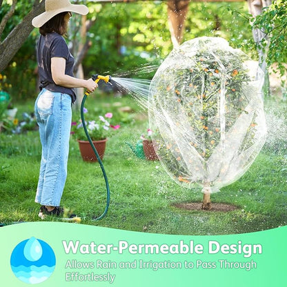 JOJOLEE Garden Blueberry Bush Netting Cover, 4Pcs 3.3 x 2.6FT Insect Bird Nettings with Drawstring, Protective Plant Cover Mesh Net Bags for Fruit Trees, Tomatoes, Flowers