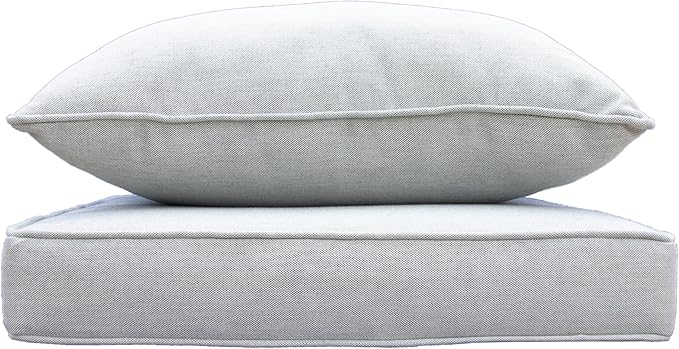 Generic Outdoor Patio Furniture Replacement Cushions,25X25X5 Inch Deep Seat Chair Seat Back Cushion Set,All Weather Breathable Sectional Cushions for Patio Furniture Couch Loveseat,Light Gray Grey