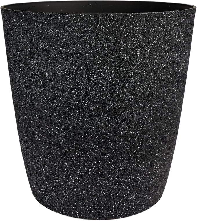 The HC Companies Santa Fe Round Self-Watering Pot - Lightweight Plastic Planter for Herbs & More - Durable Plant Pots for Indoor Plants & Outdoor Plants (12" Black Sand, Pack of 1)