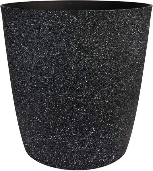 The HC Companies Santa Fe Round Self-Watering Pot - Lightweight Plastic Planter for Herbs & More - Durable Plant Pots for Indoor Plants & Outdoor Plants (12" Black Sand, Pack of 1)