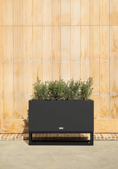 Veradek Block Series Raised Long Box Planter for Patio & Garden | Durable All-Weather Use with Aluminum Stand | Modern Décor for Herbs, Flowers
