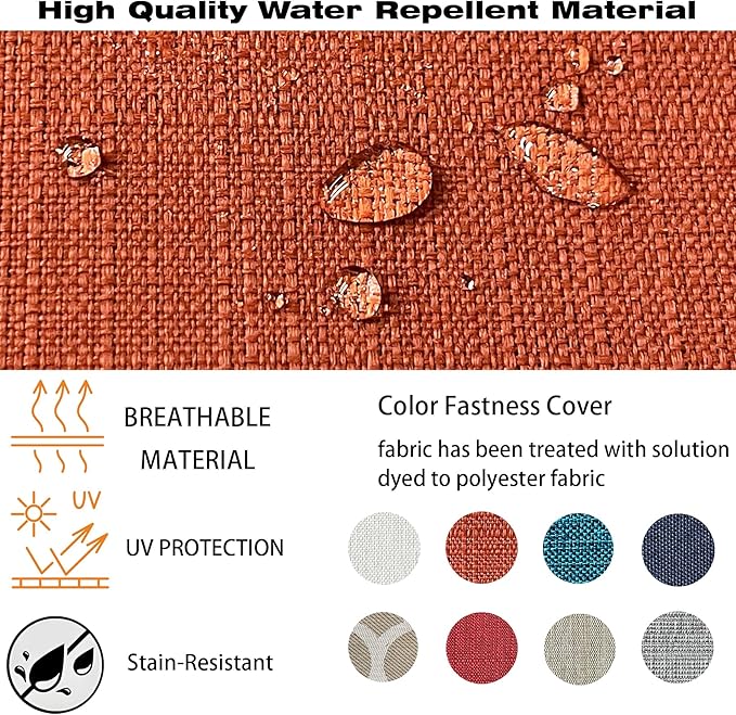 COZYVIDA Outdoor/Indoor 23.5x25 inch Deep Seat Patio Cushions Set of 2 Resilient Foam Filling Water Repellent Stain-Resistant UV Resistant Weather Resistant Patio Cushions Quarry Red