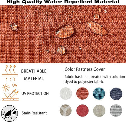 COZYVIDA Outdoor/Indoor 23.5x25 inch Deep Seat Patio Cushions Set of 2 Resilient Foam Filling Water Repellent Stain-Resistant UV Resistant Weather Resistant Patio Cushions Quarry Red