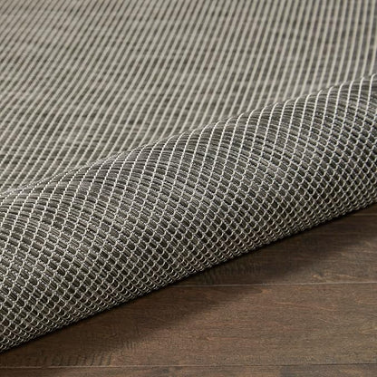 Nourison Positano Indoor-Outdoor Charcoal 7' x 10' Area Rug, Easy Cleaning, Non Shedding, Bed Room, Living Room, Dining Room, Backyard, Deck, Patio (7x10)