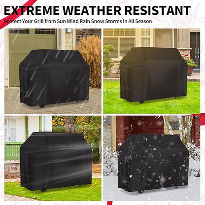 600D Grill Cover for Outdoor Grill – NEXCOVER 58 Inch Heavy Duty Waterproof BBQ Cover for Weber Genesis II, II LX 300 Series & Genesis 300 Series Gas Grills, Fade Resistant, Black