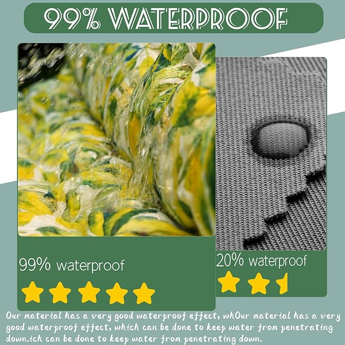 Replacement Cushions for Swing, Swing Cushions 3 Seater Replacement, Waterproof Thicken Washable Pad Cushion for Outdoor Indoor Furniture Swing Patio (Lemon Yellow, 40x63 inch)