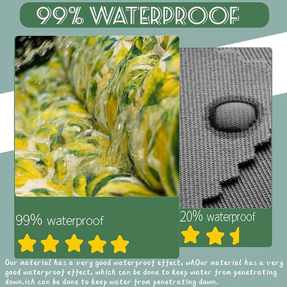 Replacement Cushions for Swing, Swing Cushions 3 Seater Replacement, Waterproof Thicken Washable Pad Cushion for Outdoor Indoor Furniture Swing Patio (Lemon Yellow, 40x63 inch)