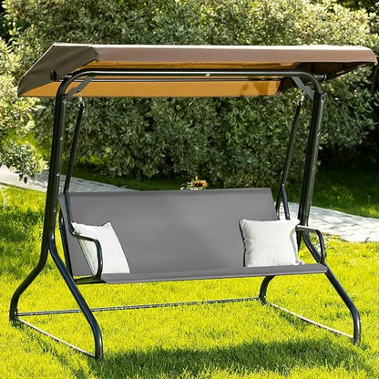 Outdoor Porch Swing Seat Cover Replacement,600D Thickened Oxford Waterproof Swing Replacement Cushion Fabric Covers for 3-Seater Patio Garden Yard Chair Bench (Gray, 58.2 x 19.7 x 19.7 Inch)