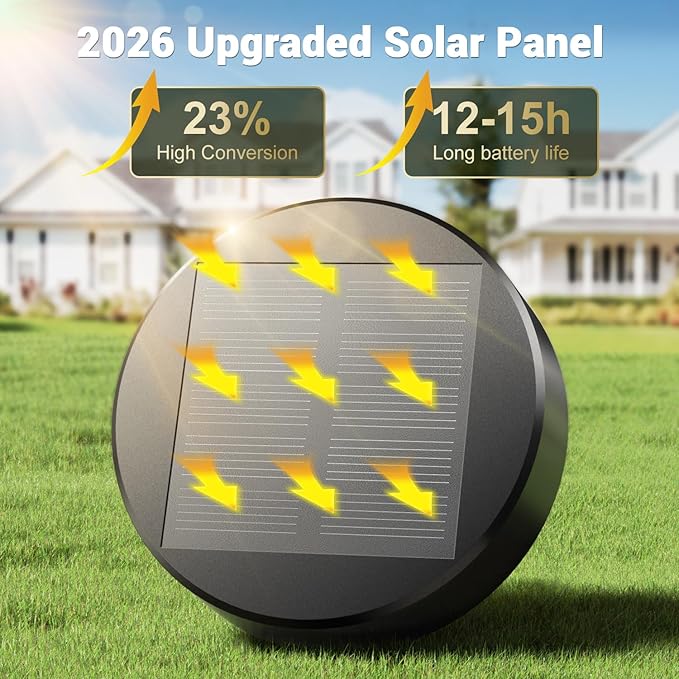 Amzarp 12 Pack Solar Garden Lights, Bright LED Solar Pathway Lights Outdoor IP65 Waterproof Rugged Shatterproof Auto On/Off for Landscape Garden Yard Walkway Driveway Lawn Lighting (3000K Warm White)