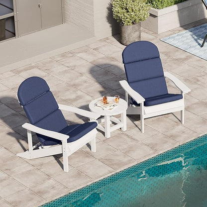 Crestlive 50x19.6 Inch Adirondack Chair Cushion Set of 2, Water Repellent, Fade Resistant, High Back Outdoor Rocking Chair Cushion for Patio, Sky