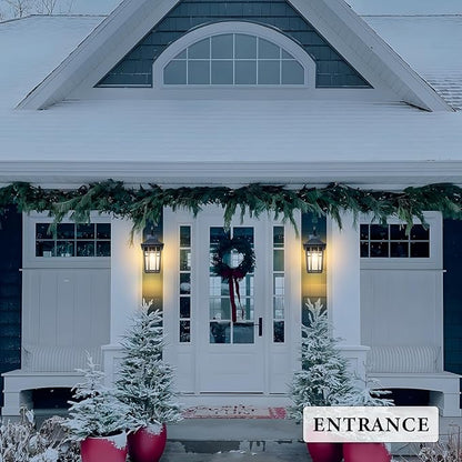 Darkaway Large Outdoor Wall Lights for House, 18inch Exterior Lighting Fixtures Wall Mount Outdoor Porch Lights Waterproof Black Outdoor Sconce Lights with Seeded Glass for Patio Hallway Garage