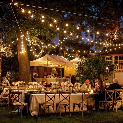 Outdoor String Lights, 25FT Patio Lights with 13 Shatterproof G40 Globe Bulb(1 Spare), Waterproof Connectable Dimmable LED Hanging String Lights for Outside Backyard Porch Balcony, 2700K