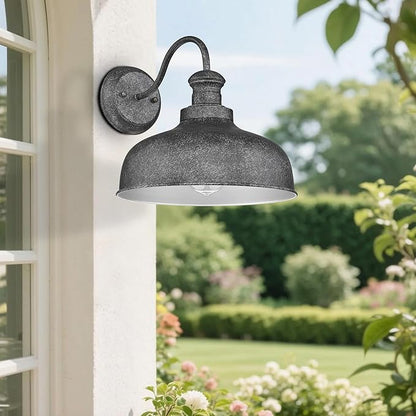 Outdoor Farmhouse Barn Light, Outside Wall Sconce, Weather Resistant Anti-Rust Farmhouse Exterior Wall Lighting Fixture, Outdoor Lantern Lamp for Porch, Garage, Patio, Entryway (Antique Black, 6 Pack)
