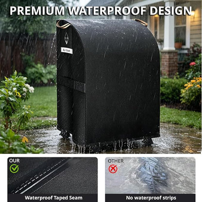 [Upgraded 1000D Heavy Duty Fabric]32" Small Grill Cover for Outdoor Grill,Waterproof 2 Burner Grill Cover,Rip-proof Barbecue Cover for Weber Char-Broil Nexgrill & More Grills with Collapsed Side Table