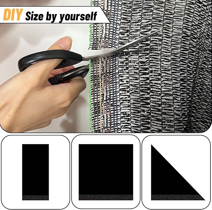 Cool Area 55% 6x8ft Sunblock Shade Cloth Cover Mesh UV Resistant Net for Garden Flower Plant Greenhouse, Black