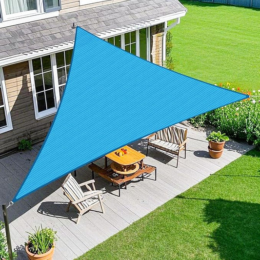 Amagenix Sun Shade Sail 14'X14'X19.8' Curved Edge Outdoor Shade Canopy Turquoise Mixed Breathable 95% UV Block Shade Cloth for Patio Garden Backyard (We Make Custom Size)