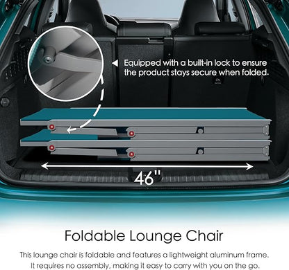 Kozyard Lounge Chair Outdoor Foldable Outdoor Lounge Chair (2MintGreen Textilence W/O Table)