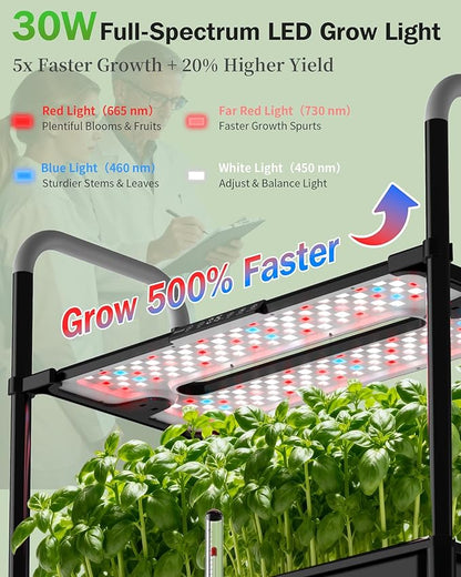 Large Hydroponics Growing System Kit, Vertical Indoor Herb Garden Kit with LED Grow Light & Independent Water Pump, 42L Movable Indoor Planter Perfect Gardening Gifts (3 Tier-81 Pods, Black)