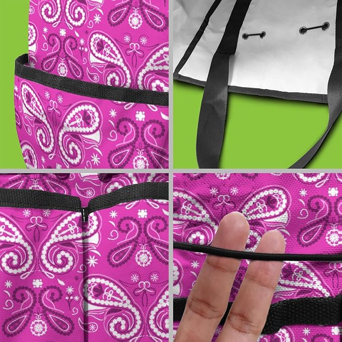 Paisley Garden Tool Bag - Waterproof Garden Tote with 8 Pockets, Large Storage Home Organizer Gardening Tool Oxford Bag for Garden Tools Kits Holder, Ideal Outdoor Gardening Gift for Women & Men
