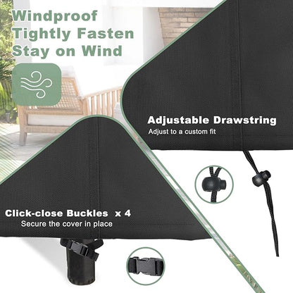 Gasadar 4-Piece Patio Furniture Covers Set, Waterproof Outdoor Furniture Set Covers for Outdoor Loveseat, Chair and Coffee Table, Black