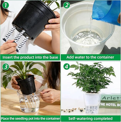 12 Pack Self Watering Spikes, Automatic Plant Watering Stakes with Wicking Rope for Indoor Outdoor Plants DIY Vacation Self-Watering System Devices for Grower Pots Potted Plants Seedlings