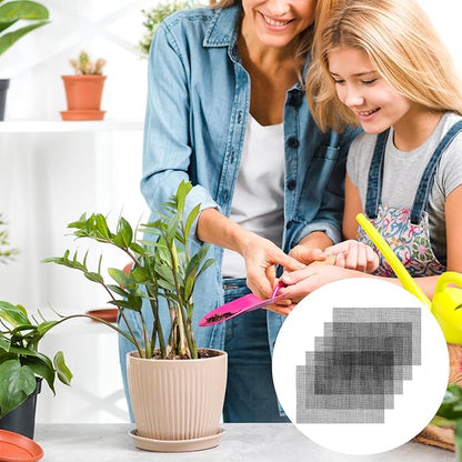 Mozeat Lens 5pcs Black Rectangular 11.8*7.8 inches Mesh Flower Pot Hole Mesh Pad for Indoor & Outdoor Plants