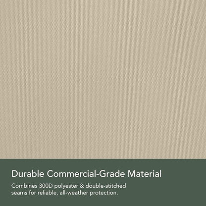Covermates Elite Outdoor Patio Sofa Cover – Water-Resistant 300D Polyester, Double-Stitched Seams, Elastic Hem, Auto-Locking Drawcord & Mesh Vent for Moderate Weather, 88W x 40D x 36H, Khaki