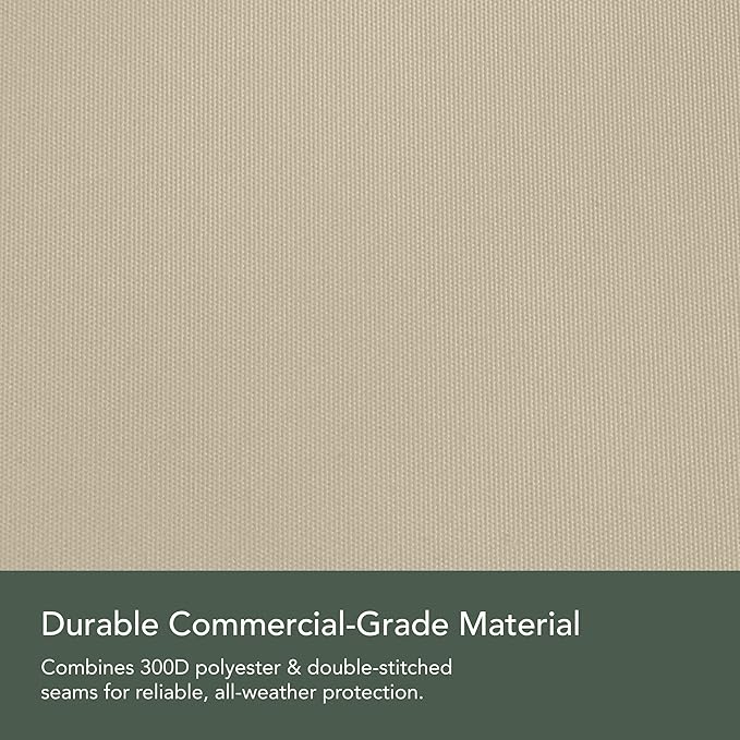 Covermates Elite Outdoor Patio Sofa Cover – Water-Resistant 300D Polyester, Double-Stitched Seams, Elastic Hem, Auto-Locking Drawcord & Mesh Vent for Moderate Weather, 78W x 38D x 38H, Khaki