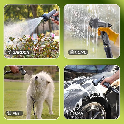 Relxitl Garden Hose 15FT, Flexible Water Hose, Ultra Lightweight Non-Expanding hose, Leak proof, Pressure Resistant for Yard, Outdoor (Black, 15FT)