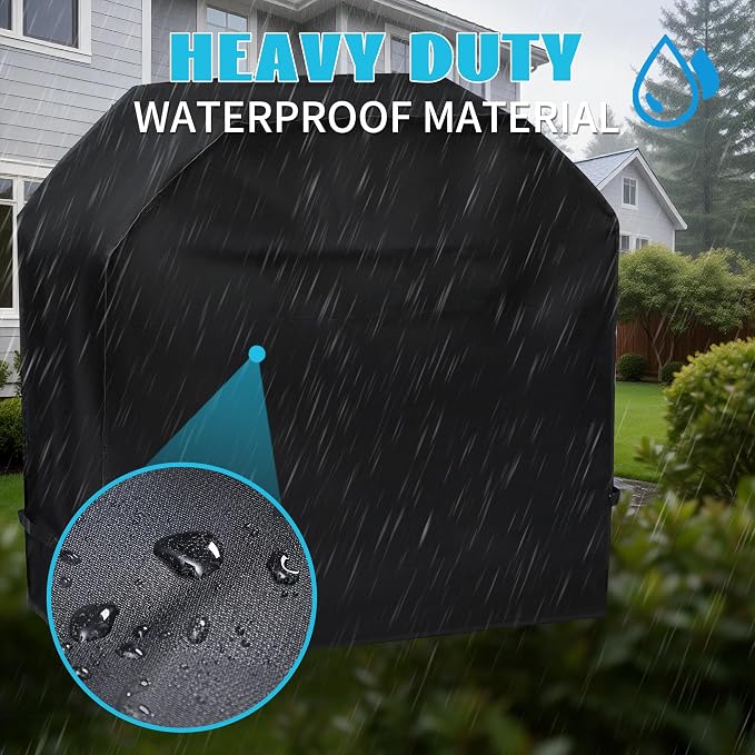Waterproof 48 Inch Grill Cover for Gas BBQ - Heavy Duty Outdoor Grill Protector with UV & Fade Resistant, Adjustable Straps