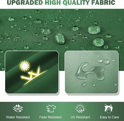 Outdoor Chair Cushions Set of 2, 19x19x3Inch Waterproof & Fade Resistant Patio Furniture Seat Cushions with Ties, Square Outdoor Dining Chair Cushions for Lawn, Garden, Deck&Yard, Forest Green