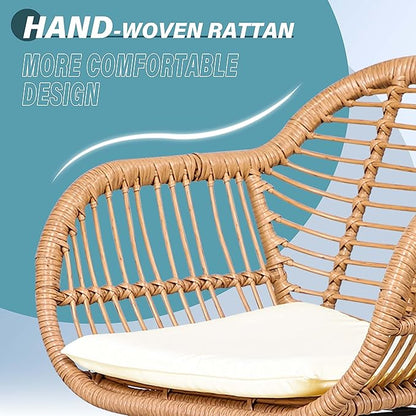 3 Piece Patio Set,Outdoor Bistro Set,Balcony Furniture,Wicker Patio Chairs,Front Porch Furniture,Outdoor Chairs Set of 2