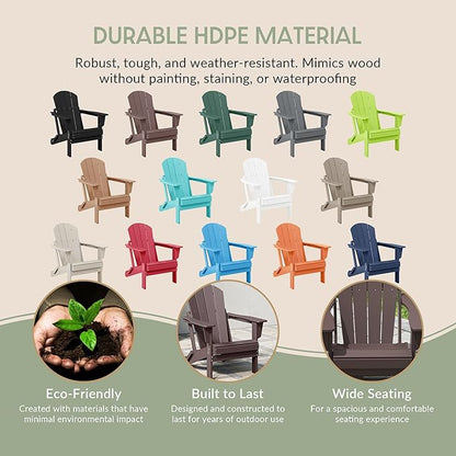 WestinTrends Malibu 4-Piece Set Outdoor Folding Poly Adirondack Chair, Dark Brown